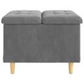vidaXL Ottoman s Úložným Priestorom Tmavo šedá 60 x 60 x 45 cm Zamat