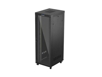 19'' Voľne stojaca racková skriňa 47u/800x1000 (flat pack) s presklenými dverami lcd čierna lanberg V2
