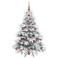 vidaXL Umelý vianočný stromček s 150 LED-i Biela 120 cm PE a PVC