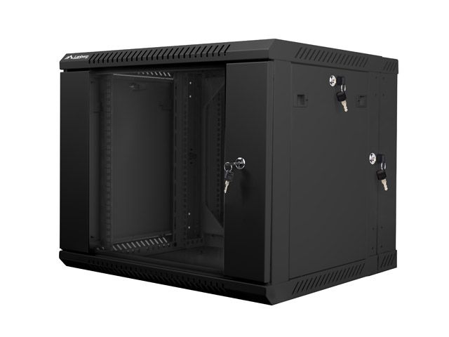 LANBERG RACKOVÁ SKRIŇA 19'' DVOJDIELNA NÁSTENNÁ 9U/600X600 (FLAT PACK) ČIERNA