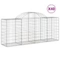 vidaXL Oblúkové gabionové koše 40 ks 200x50x80/100 cm pozinkov. železo