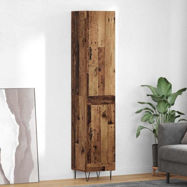 vidaXL Highboard Staré drevo 34,5 x 34 x 90 cm Kompozitné drevo