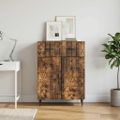 vidaXL Servírovacia skriňa Dymový dub 66 x 34,5 x 89,5 cm