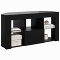 vidaXL Rohový LED TV kabinet 100 x 40 x 50 cm Čierna Kompozitné drevo
