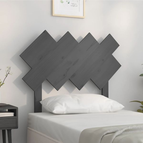 vidaXL Čelo postele sivé 92x3x81 cm masívna borovica