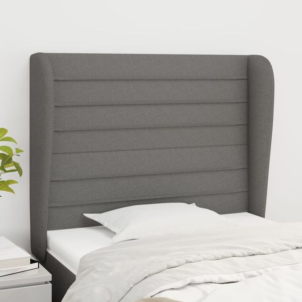vidaXL Čelo postele so záhybmi tmavosivé 93 x 23 x 118/128 cm látka