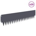 vidaXL Obrubník trávnika 20 ks 103 x 25 cm Oceľ Antracitová