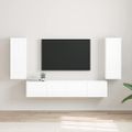 vidaXL TV nástenná skriňa 2 ks Lesklá biela Kompozitné drevo