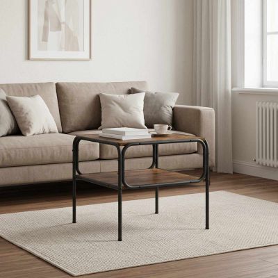 vidaXL Bočný stôl Dymový dub 100 x 50 x 46 cm Kompozitné drevo