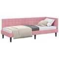 vidaXL Rohový rám postele s čelnou doskou Ružová 80 cm x 200 cm Zamat