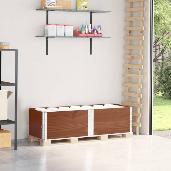 vidaXL Paletové ohrádky 2 ks hnedé 150x50 cm borovicový masív