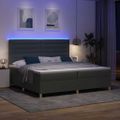 vidaXL LED box s pružinami Tmavo šedá 200 x 200 cm látka