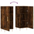vidaXL Komoda dymový dub 34,5x34x90 cm spracované drevo