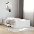 vidaXL Posteľný rám so zásuvkami biely 90x200 cm kompozitné drevo