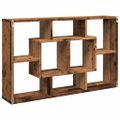 vidaXL Nástenná polička Staré drevo 85x16x52,5 cm Konštruktérske drevo