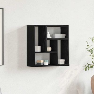 vidaXL Nástenná polica čierna dub 45x16x45 cm kompozitné drevo