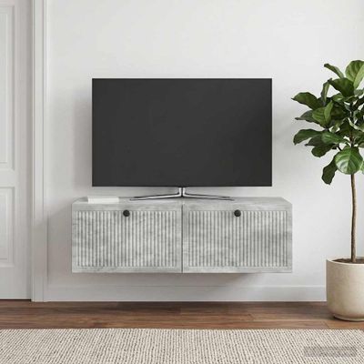 vidaXL Nástenná TV skrinka Nástenný Betónovo sivá 98 x 41 x 30 cm