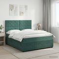 vidaXL Posteľ boxspring s matracom Tmavozelená 140 x 190 cm Zamat