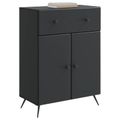 vidaXL Servírovacia skriňa Čierna 66 x 34,5 x 90 cm Kompozitné drevo