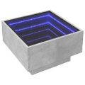 vidaXL Konferenčný stolík s LED betónový 50x50x30 cm kompozitné drevo