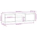 vidaXL TV stolík sivý 140x35x40 cm masívna borovica