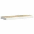 vidaXL Plávajúce nástenné police 2ks dubové a biele 60x23,5x3,8 cm MDF