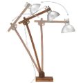 vidaXL Stojanová lampa strieborná masívne mangovníkové drevo E27