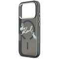 Obal Karl Lagerfeld pre iPhone 17 Pro 6,3" IML Choupettes Karl Script Logo MagSafe čierny