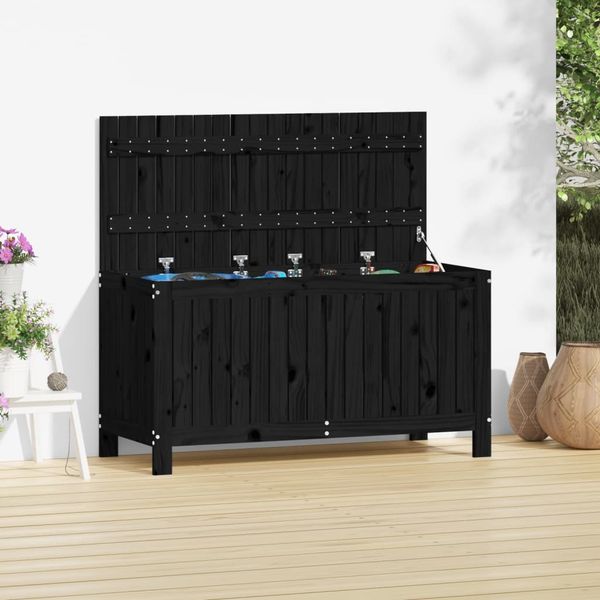 vidaXL Záhradný úložný box čierny 115x49x60 cm masívna borovica