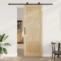 vidaXL Posuvné dvere Prírodná a čierna 83 x 232 cm Borovicový masív