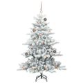 vidaXL Umelý Sklápací Vianočný Stromček Biela 150 cm PVC a oceľ
