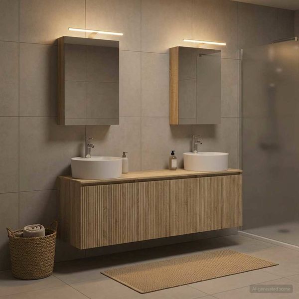 vidaXL Set kabinetov do kúpeľne 5 pcs Dub sonoma Kompozitné drevo