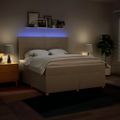 vidaXL Posteľný rám boxspring s matracom krémový 180x200 cm látka