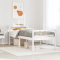 vidaXL Posteľný rám pre seniorov čelo biely 90x200 cm borovicový masív