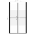 vidaXL Sprchové dvere polo-mliečne ESG (88-91)x190 cm