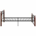 vidaXL Posteľný rám čierny kov a masívne dubové drevo 90x200 cm