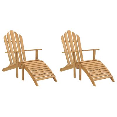 vidaXL Stoličky Adirondack s opierkami na nohy 2 ks tíkový masív