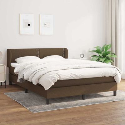 vidaXL Boxspring posteľ s matracom tmavohnedá 140x200 cm látka