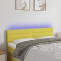 vidaXL Čelo postele s LED zelené 144x5x78/88 cm látka