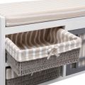 vidaXL Lavička do chodby biela 70x33,5x45 cm paulownia drevo
