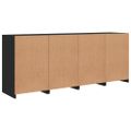 vidaXL Komoda s LED svetlami čierna 164x37x67 cm