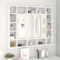 vidaXL Zrkadlová skrinka s LED biela 91x15x76,5 cm