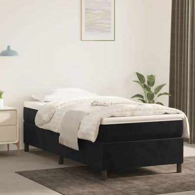 vidaXL Posteľný rám s boxspringom čierny 90x200 cm zamat