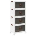 vidaXL stohovateľný úložný box kolesami 4vrstvový 28L 48x29,5x112,5 cm
