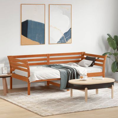 vidaXL Denná posteľ s matracom voskovo hnedá 90x190cm masívna borovica