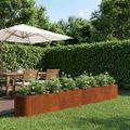 vidaXL Vyvýšený záhon Poveternostne odolná oceľ 360 x 40 x 40 cm