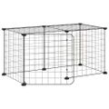 vidaXL 8-panelová klietka pre domáce zvieratá čierna 70x35x35 cm oceľ