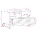 vidaXL TV skrinka Hnedá 70 x 33 x 46 cm Masívne mango drevo