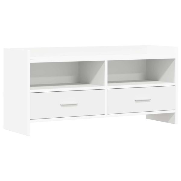 vidaXL TV skrinka 100 x 33 x 47 cm Biela Kompozitné drevo