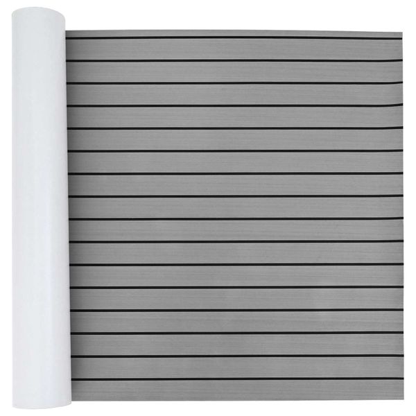 vidaXL Loďová podložka Pruhovaný Svetlošedá a čierna 240 x 90 cm EVA